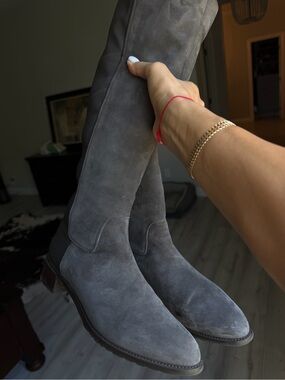Stuart Weitzman 5050 Suede Gray Knee-High Women's Boots size 10 40